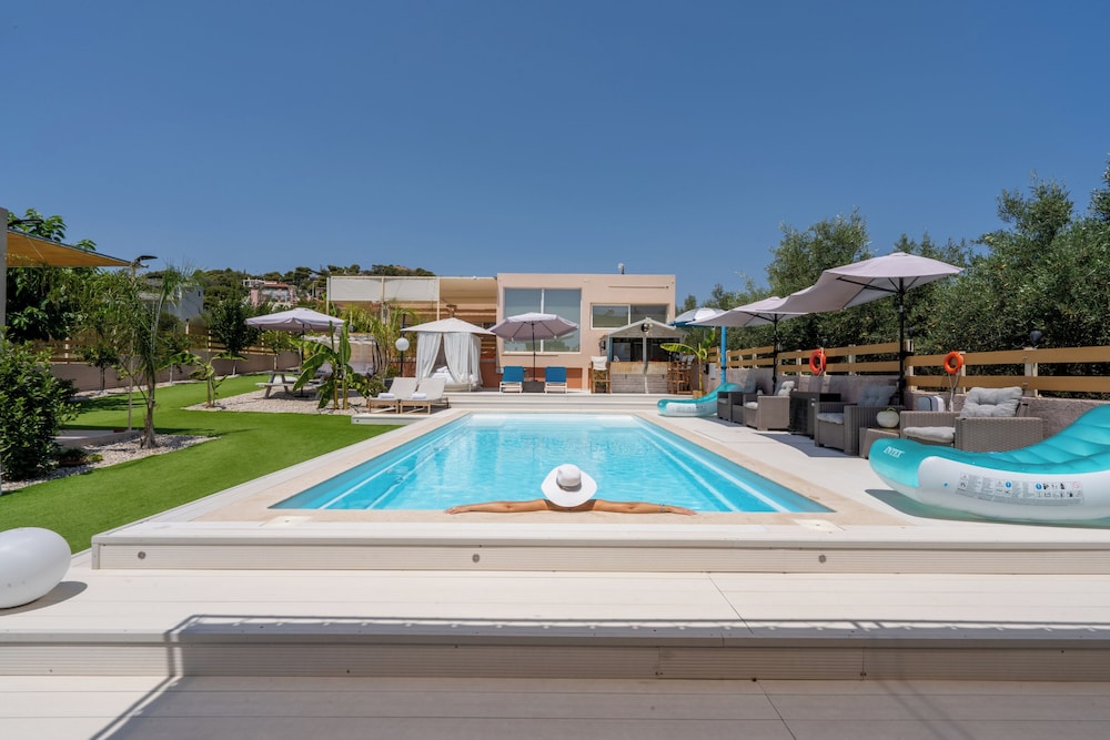 modular bungalows with heated pool artemis greece