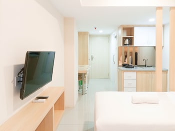 tranquil and comfort studio at de prima apartment