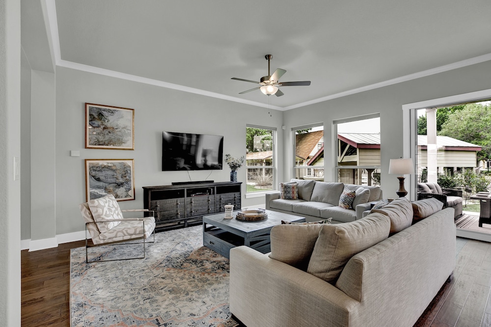 stunning luxury lake home with waterfront and dock