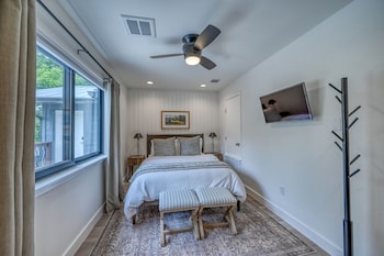 luxury riverfront villa with firepit and gameroom