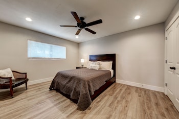 waterfront lake house with hot tub and firepit