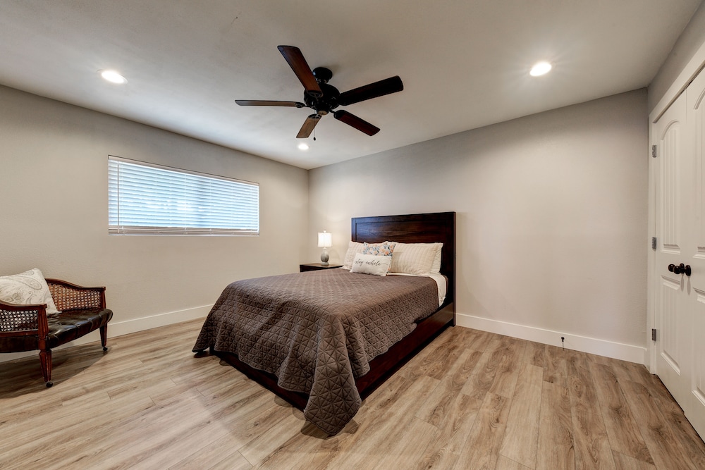 waterfront lake house with hot tub and firepit