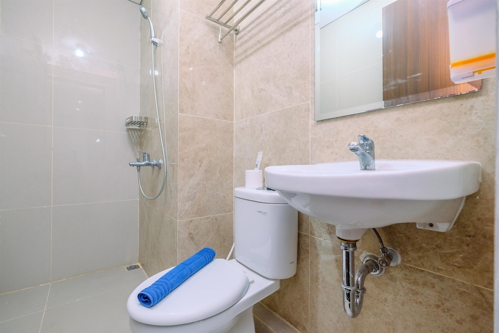 modern look and homey 2br transpark cibubur apartment near mall