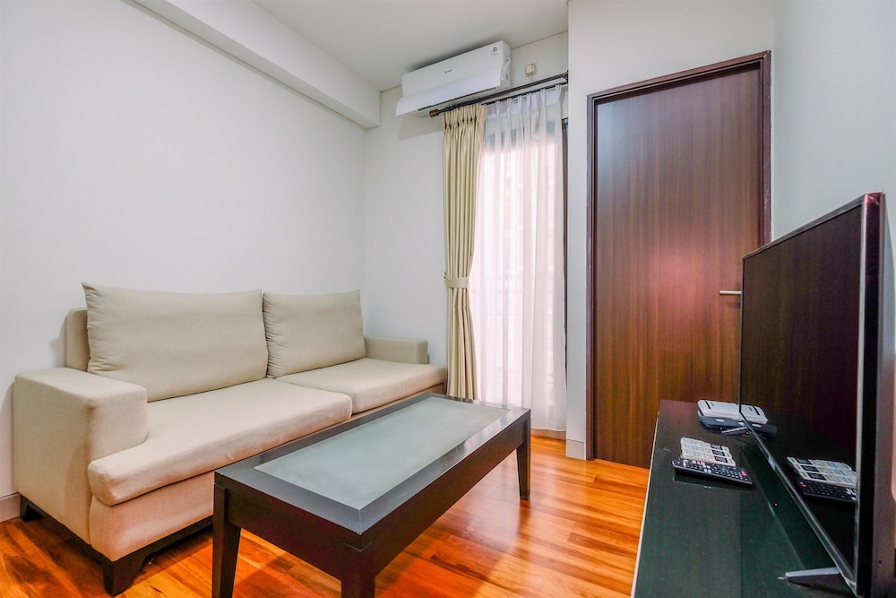 modern look and homey 2br transpark cibubur apartment near mall