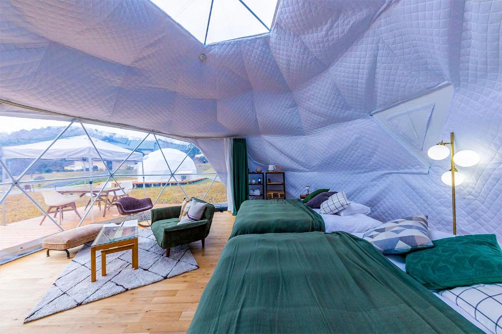 onsen glamping wooods geihoku