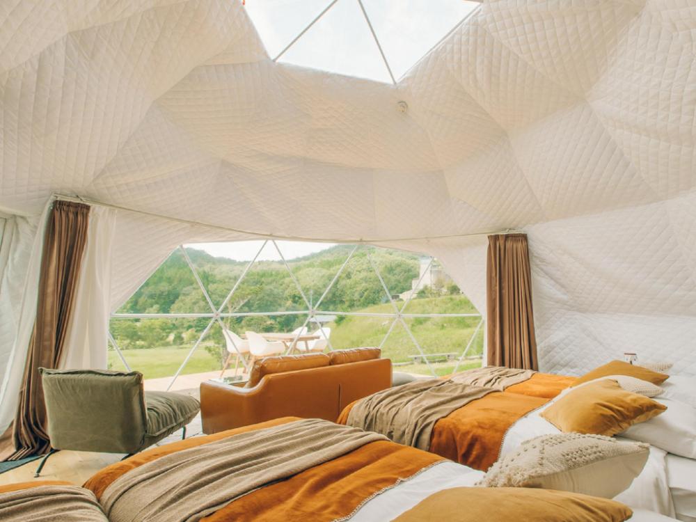 onsen glamping wooods geihoku
