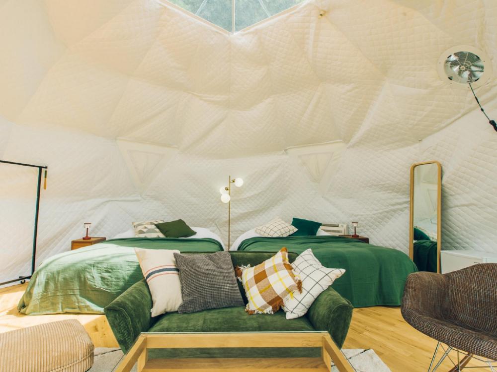 onsen glamping wooods geihoku
