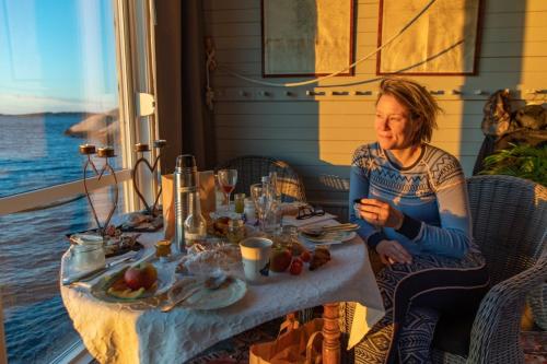strandflickornas husen vid havet