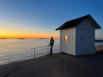 strandflickornas husen vid havet