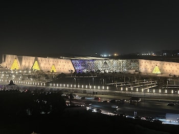 asia grand museum and pyramids view