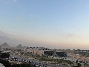 asia grand museum and pyramids view