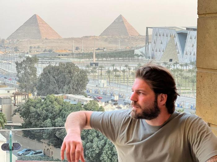 asia grand museum and pyramids view