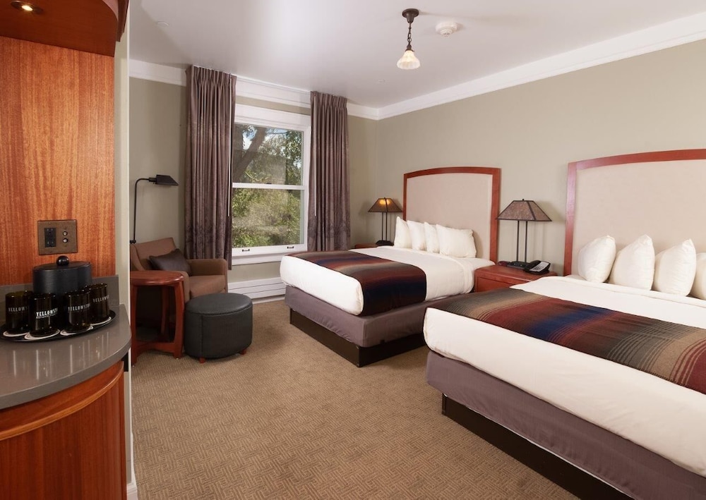 mammoth hot springs and cabins inside the park