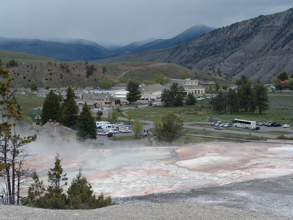 mammoth hot springs and cabins inside the park