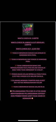 Aloha Chalet,,3 star
