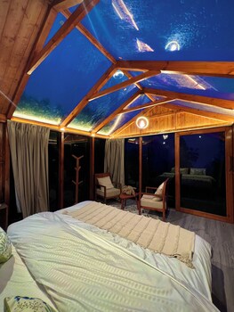 glass cabins and cafe by urban monk