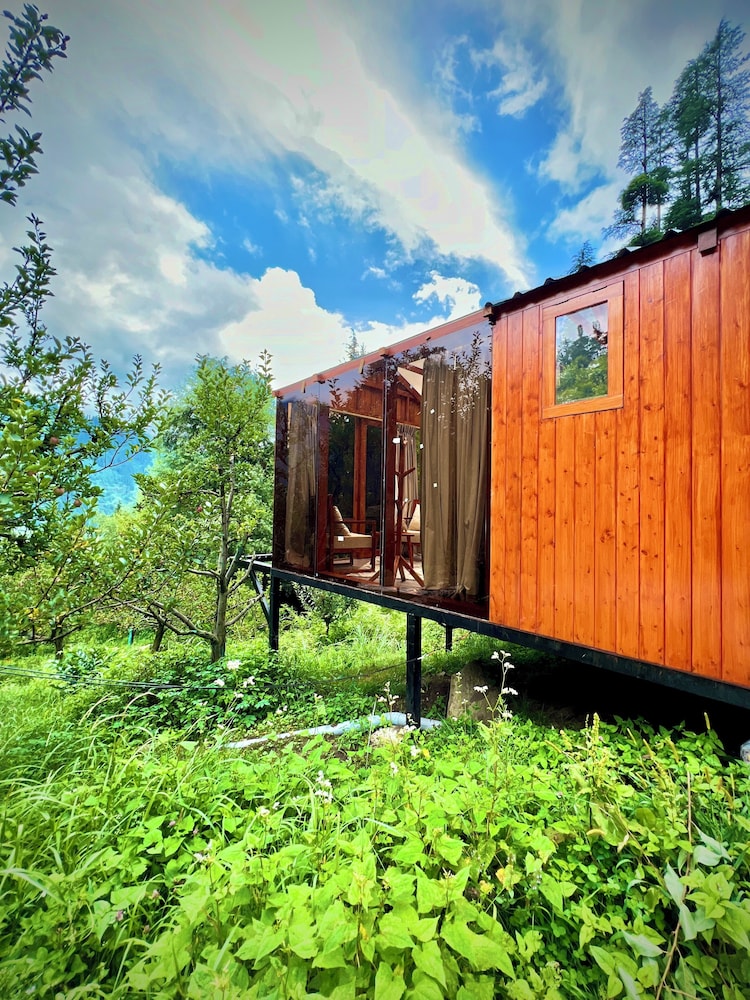 glass cabins and cafe by urban monk