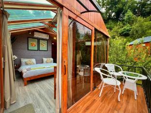 glass cabins and cafe by urban monk