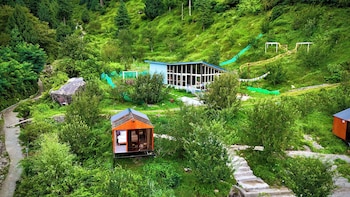 glass cabins and cafe by urban monk