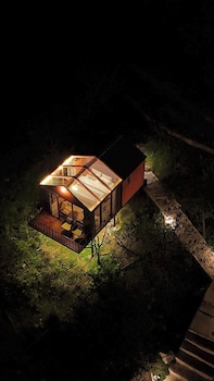 glass cabins and cafe by urban monk