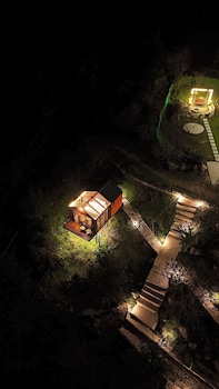 glass cabins and cafe by urban monk