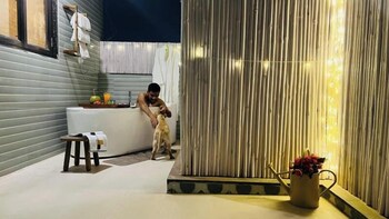 bluo penthouse staycation bathtub and terrace garden