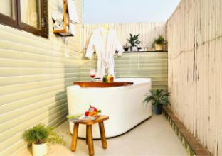 bluo penthouse staycation bathtub and terrace garden