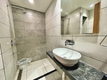 hotel rockbay near sea beach and temple