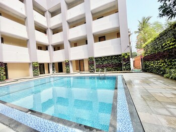 hotel rockbay near sea beach and temple