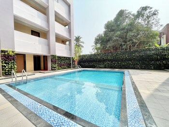 hotel rockbay near sea beach and temple