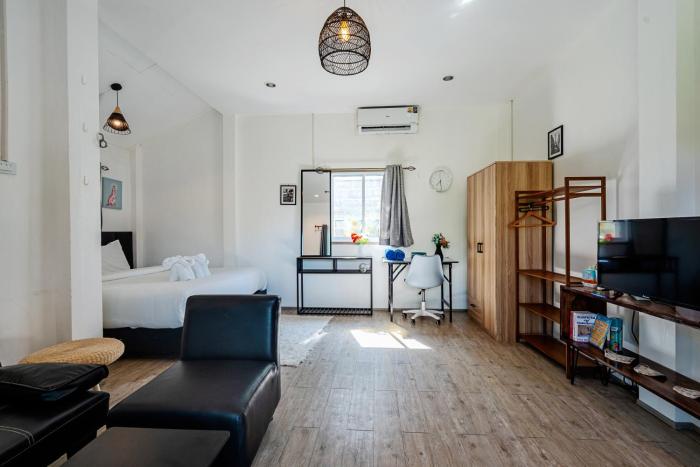 beachfront villa with sunset