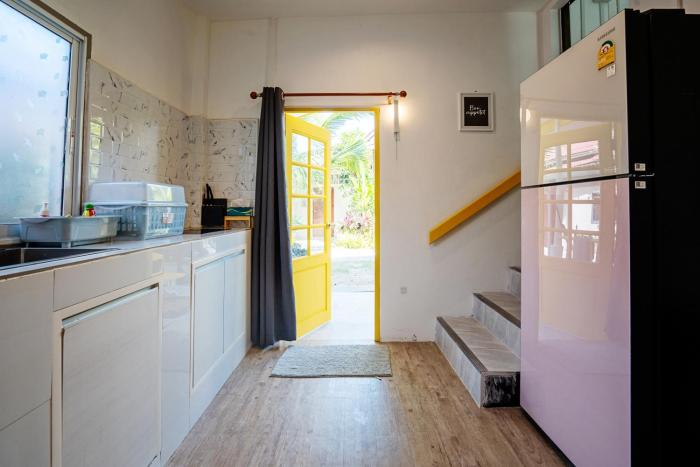 beachfront villa with sunset