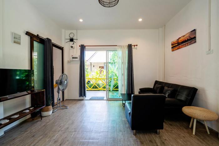 beachfront villa with sunset