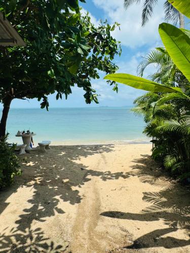 beachfront villa with sunset