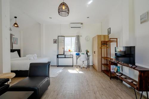 beachfront villa with sunset