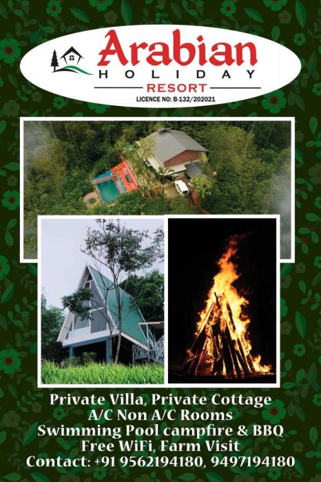 arabian holiday resort at calvary mount idukki