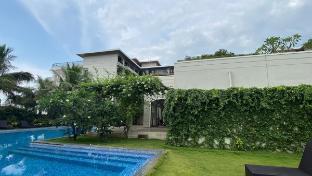 mountain and pool view from balcony