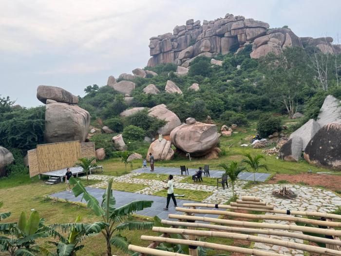 hill stone view hampi