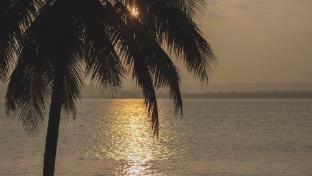 the postcard on the mandovi river