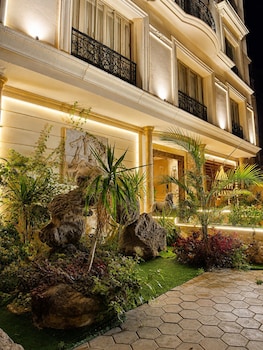 aziz palace front pyramids view and rooftop restaurant