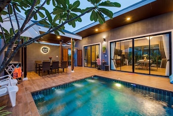 orange private pool villa near cham am beach