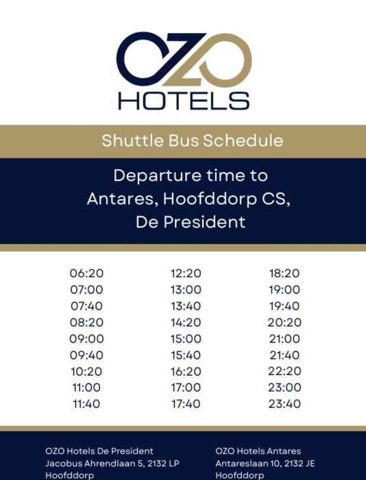 ozo hotels de president amsterdam schiphol airport