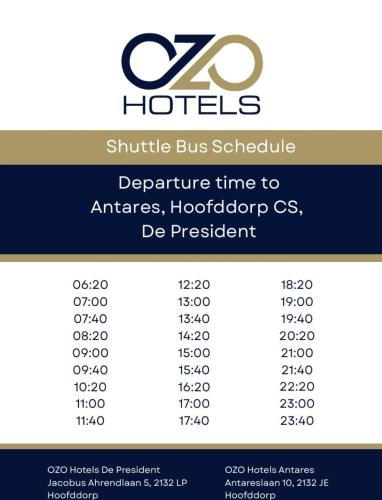 ozo hotels de president amsterdam schiphol airport
