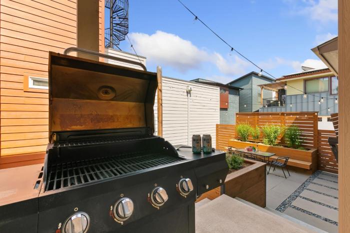 the cycle haus rooftop deck with hot tub and views