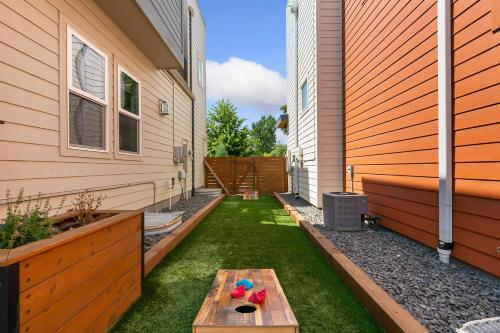 the cycle haus rooftop deck with hot tub and views