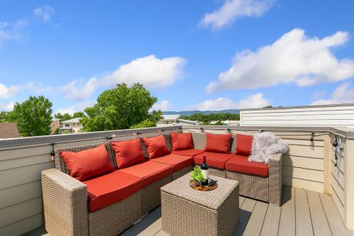 the cycle haus rooftop deck with hot tub and views