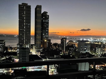 modern studio with sunset view