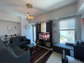 modern studio with sunset view