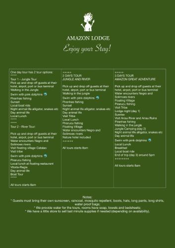 curupira amazon lodge private jungle tour river tour or great adventure tour included only in deluxe rooms