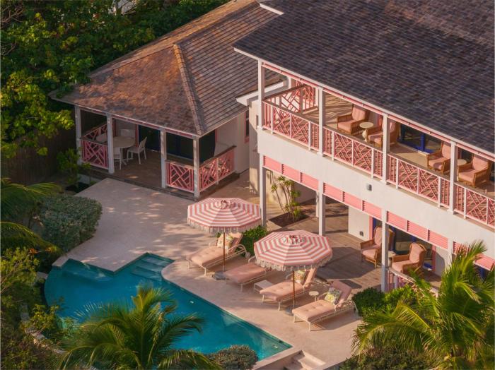 private pool villa at coral sands steps to pink sand beach and resort amenities